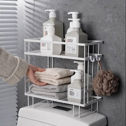 Double Layer Bathroom/ Toilet Racks With Tissue Holder