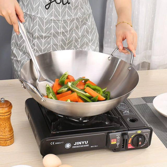 Thickened heavy gauge aluminum two  sided-handle wok frying pan
34cm