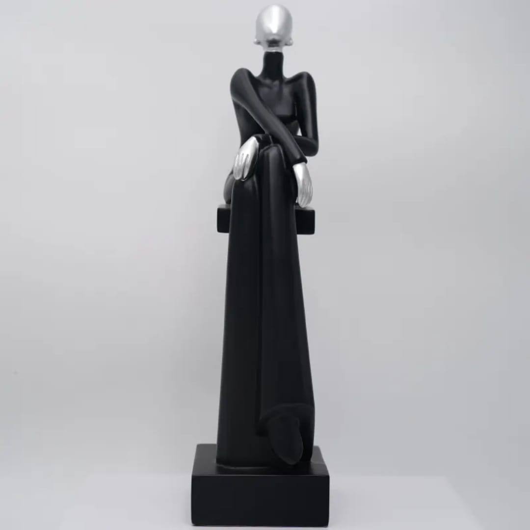Art Resin women sitting sculpture for Home and office decoration