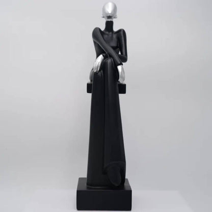 Art Resin women sitting sculpture for Home and office decoration