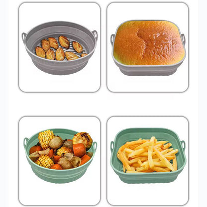 Air Fryer Silicone Pot Round /Square Baking Tray Silicone Mat Modern Simple Style Non-patented Product