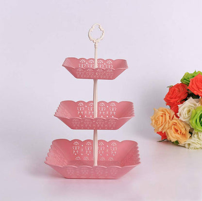 Plastic rectangle cake stand