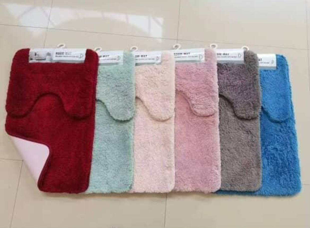 2pcs Ultra-Soft Plush Bath Mat Set
