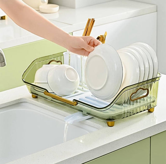 Golden handles, Strong acrylic, Self draining Bowl rack