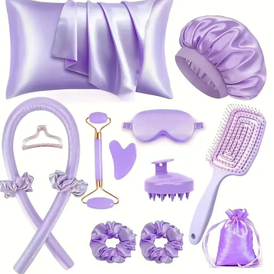 13pcs Satin Silk Beauty Sleep Set