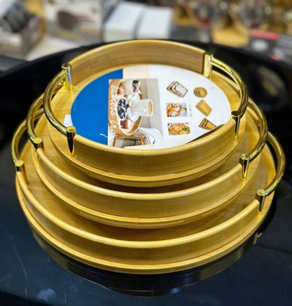 3pcs Multi-functional Bamboo Food storage Trays