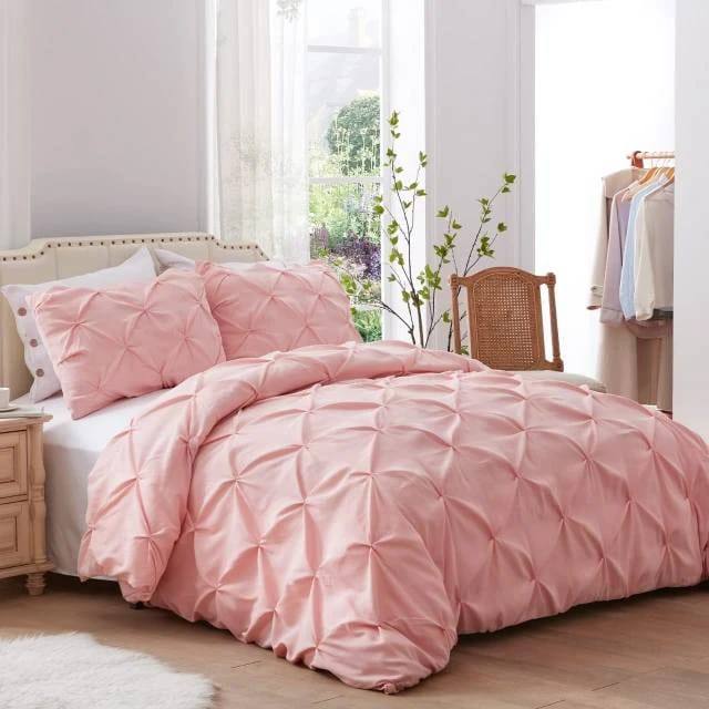 Pinch Pleat Pintuck Duvet Cover set