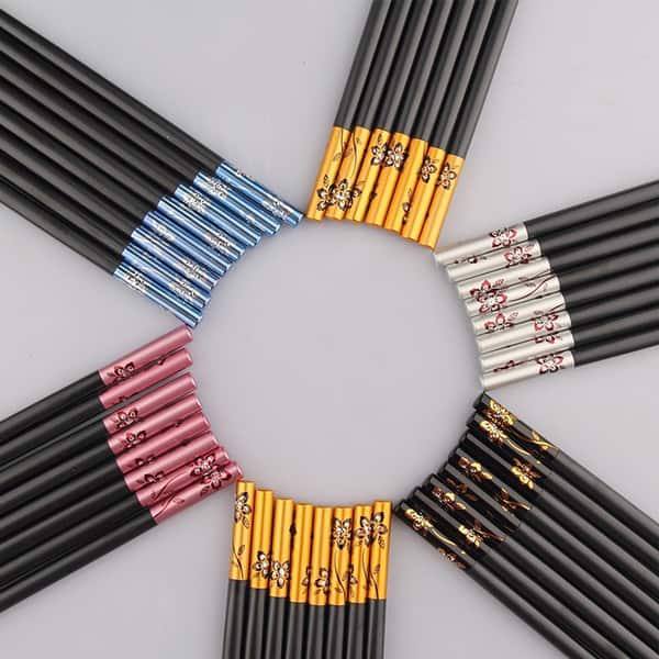 Quality Alloy Chopsticks with "fibre glass" Decor