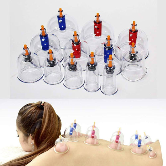 18pcs Suction Vacuum Cupping Set with 1 Manual Pump,