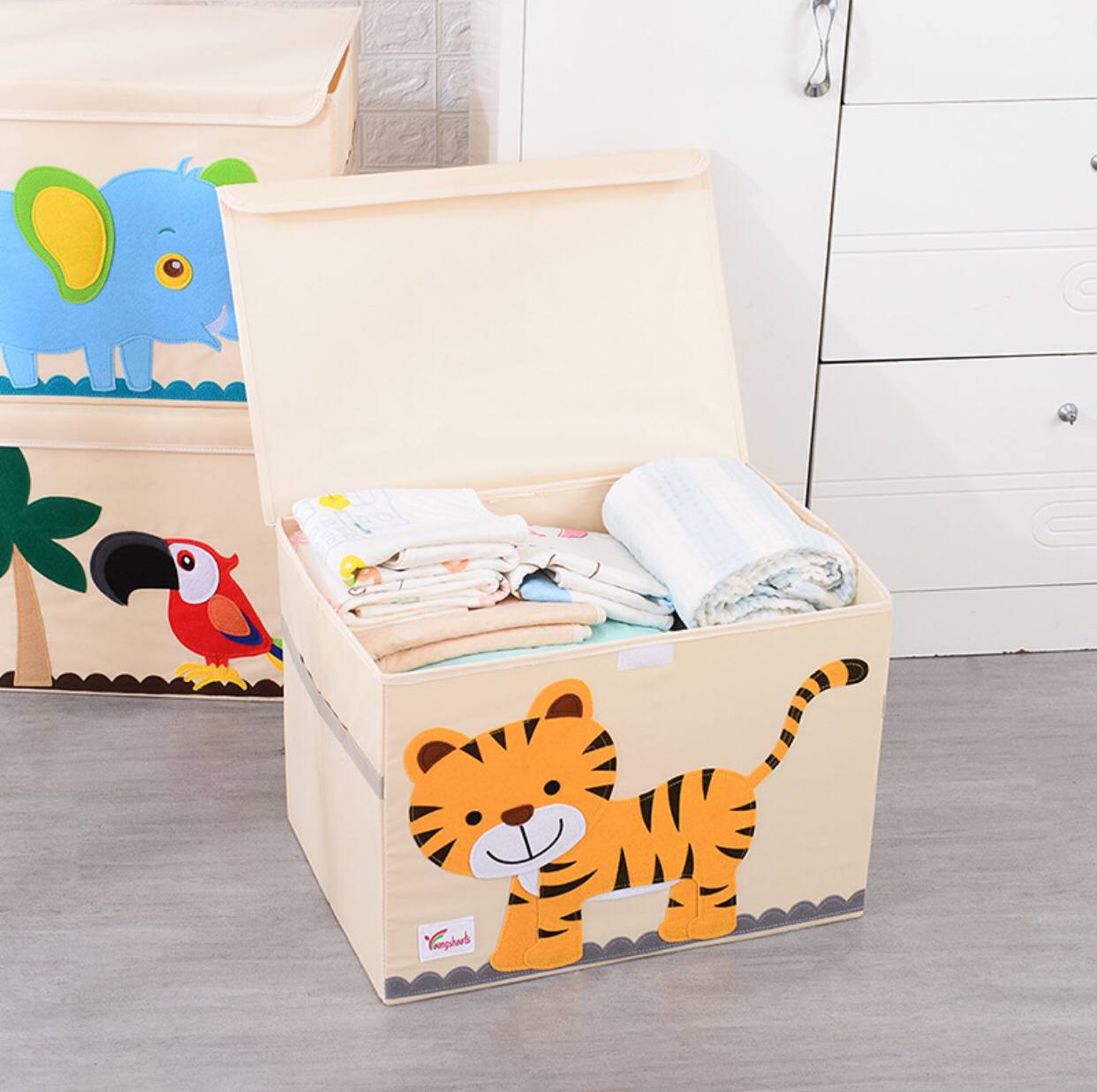 Luxury storage basket with lid