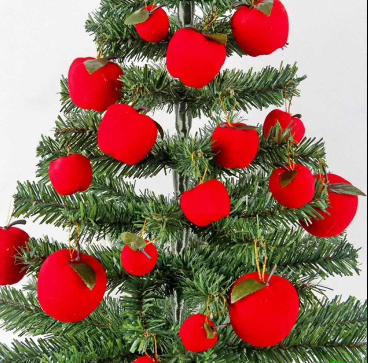 12pc Realistic Eye-catching Simulation Red Apple Ornament Christmas Tree Decoration