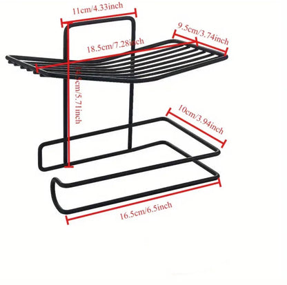 Wall mounted wrought iron  tissue holder with adhesive sticker
