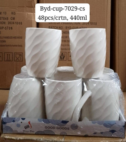 White ceramic mugs