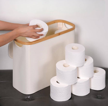 Slim Bathroom Storage bag with Bamboo Lid