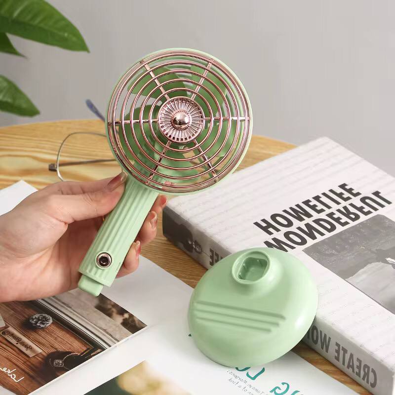 Small Retro Handheld Desktop Rotatable Fan USB Charging Portable Silent Fan