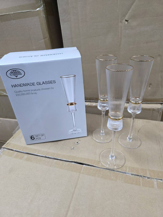 Elegant  Crystal Champagne Glass flutes 6pcs