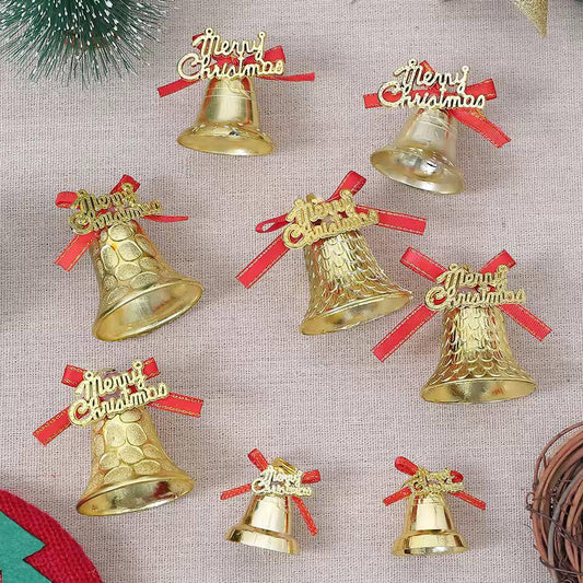 12pcs Christmas Decorations: Golden Bell Hanging Ornament for Christmas Tree DIY