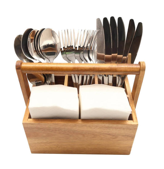 Portable countertop/kitchen cutlery organizer with handle