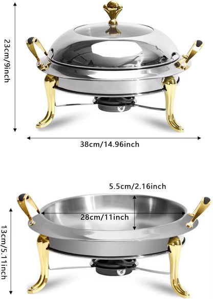 Stainless Food warmers
Round stainless Cheffing dishes