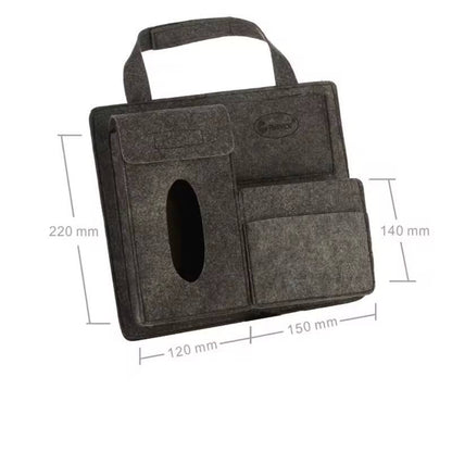 Car Back Seat Storage Bag Organizer Hanging Bag Box Paper Towel Phone Storage Felt Bag Trash Can Organizer Car Accessories