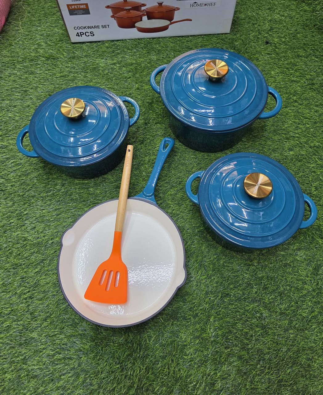 7pcs Enamel Cast iron cooking pots