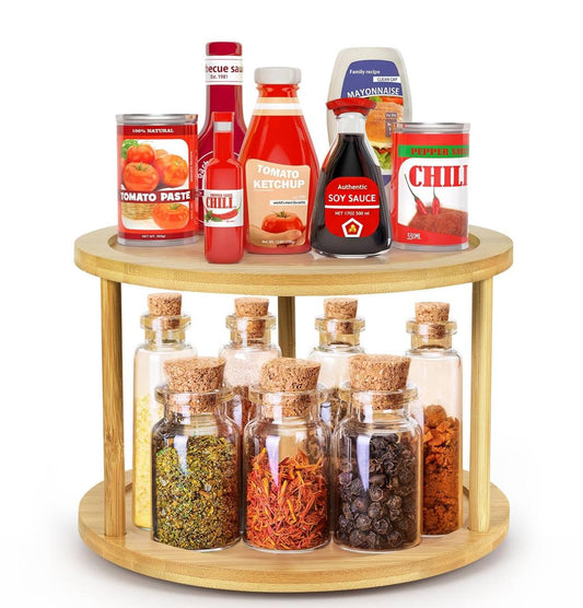 Bamboo rotating spice rack/Lazy Susan