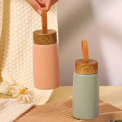 Flask Strap With Bamboo Lid