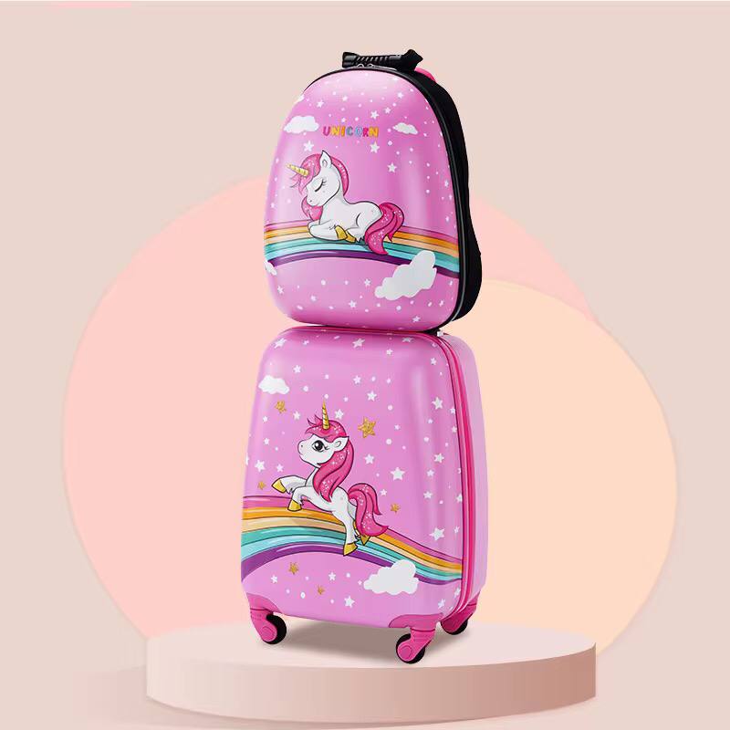 2 IN 1 CARTOON-THEMED KIDS TROLLEY SUITCASE WITH BACKPACK