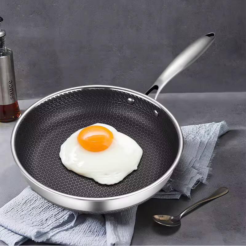 28cm Non-Stick Honeycomb Stainless Steel Frying Pan