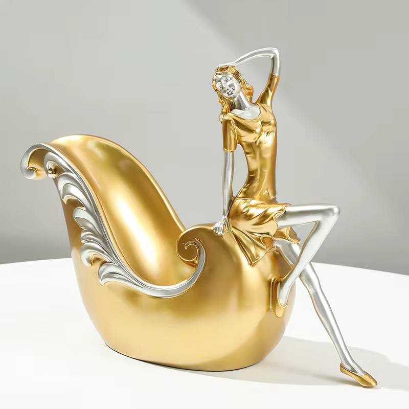 Creative Gold statue wine bottle holder