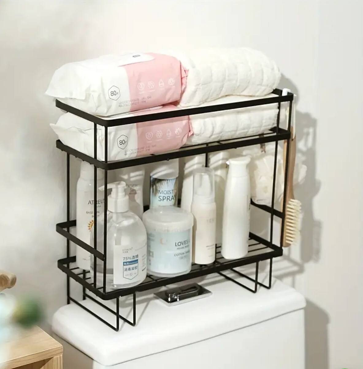 Double Layer Bathroom/ Toilet Racks With Tissue Holder