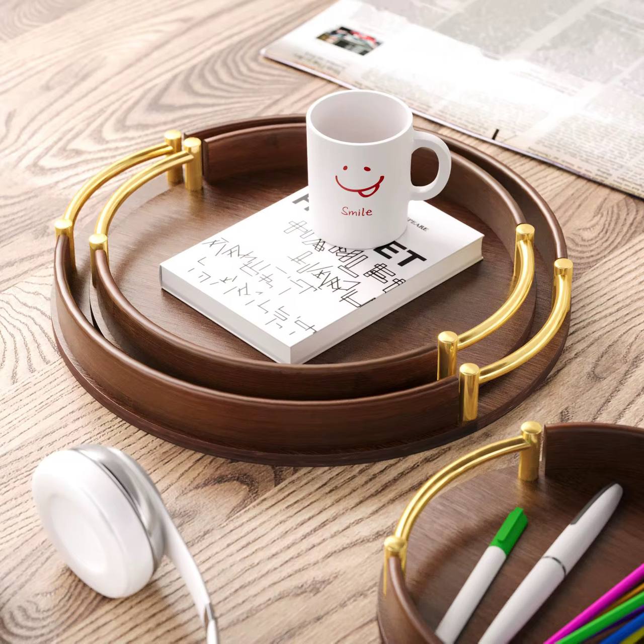 Multi-functional Bamboo Food serving Trays for Household use/Decor..
