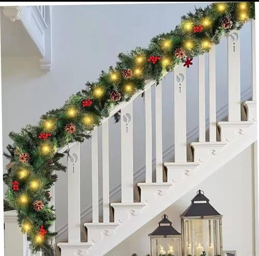2.7 Christmas garland with lights and decorations
