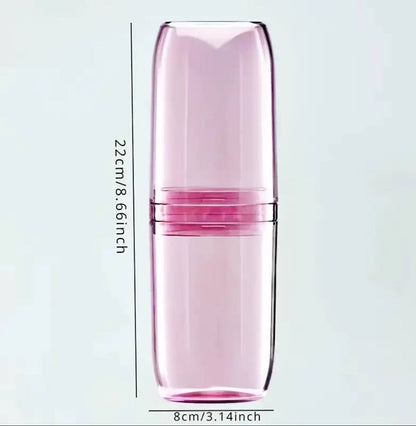 Portable transparent travel toothbrush toothpaste container