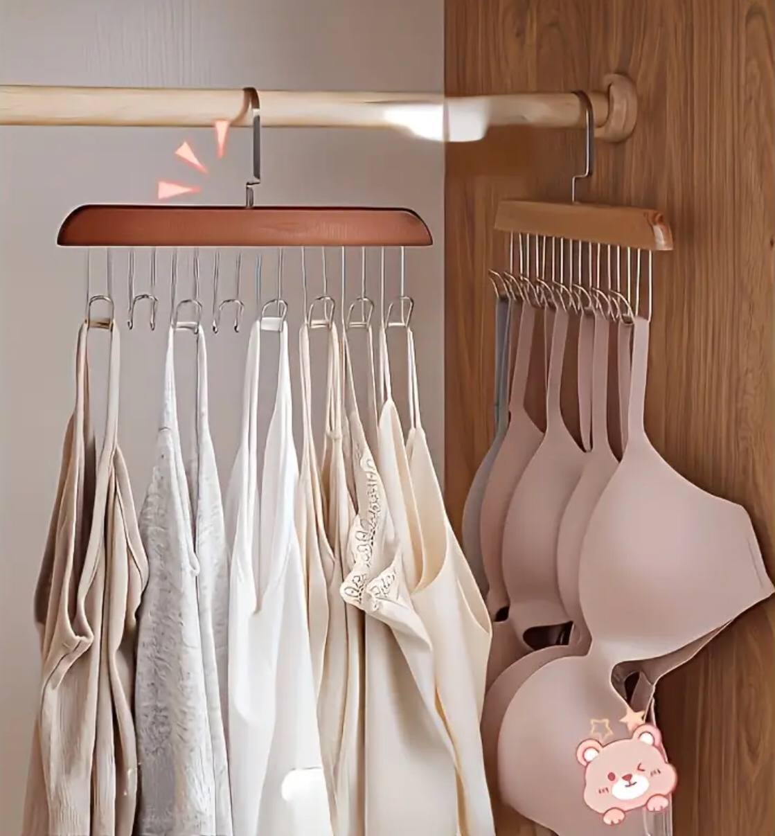 Wooden plank multipurpose 8 hook hanger.
