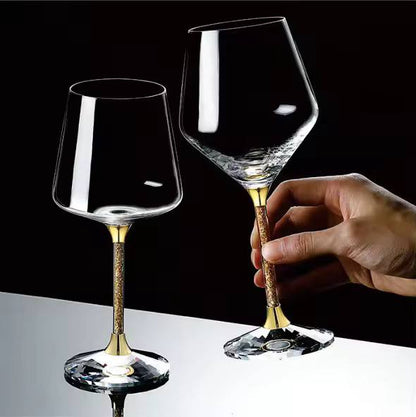 2pc Premium quality Burgundy Crystal Wine glasses.