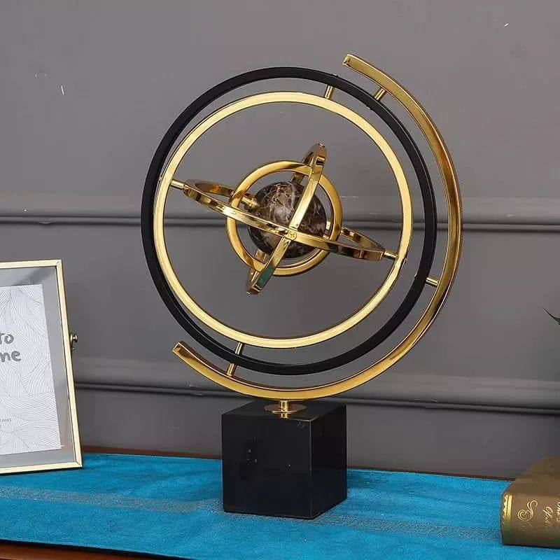 MODERN ABSTRACT ART METAL GLOBE ORNAMENT