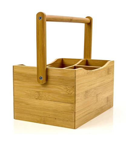 Portable countertop/kitchen cutlery organizer with handle