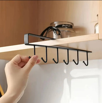 Under the shelf (multi~purpose) hooks 6 slot Metallic
