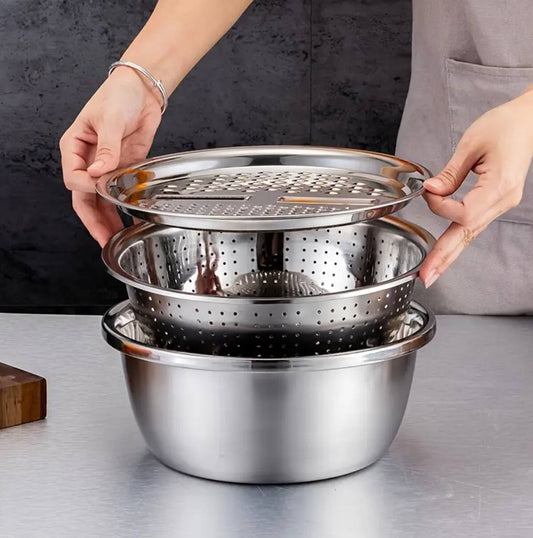 26cm 4PCS  Set 304 colander Stainless Steel Bowl with Lid.