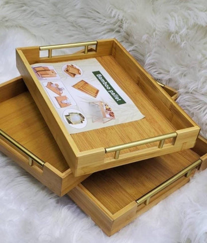 3pcs Multi-functional Bamboo Food storage Trays