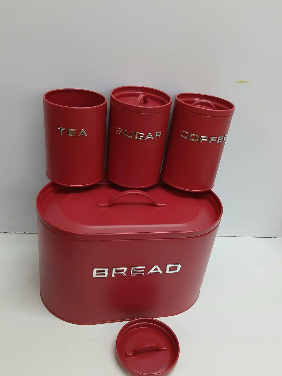 Unique and elegant bread storage bin with 3pcs canisters