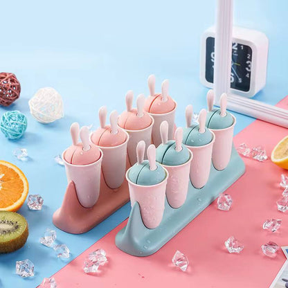 Cartoon Popsicle Mold Eco-Friendly Reusable Plastic Ice Lolly Molds for DIY Homemade Ice Cream in Tubs