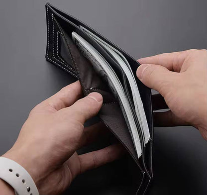 Men's fashion slim soft leather wallet