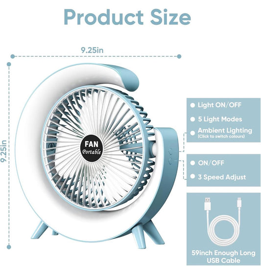 Portable rechargeable desktop Fan