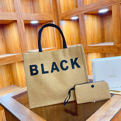 Black Tote Bag with Coin Purse