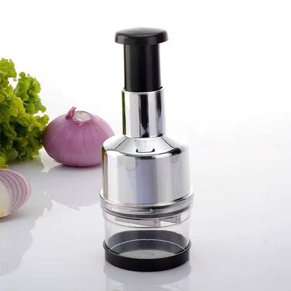Hand pressure onion chopper