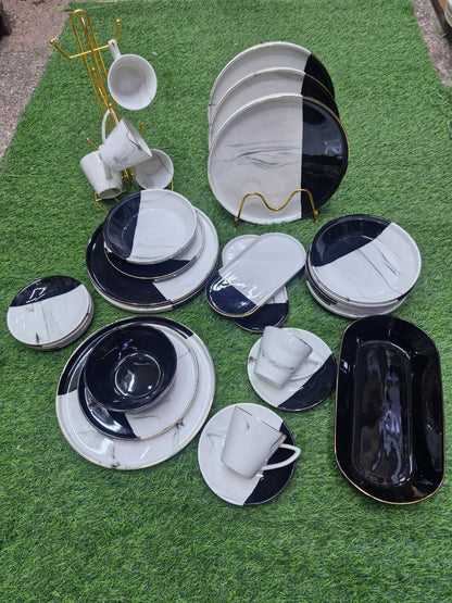 39pcs Dinner set Elegant Double Glaze European Porcelain Dinner set