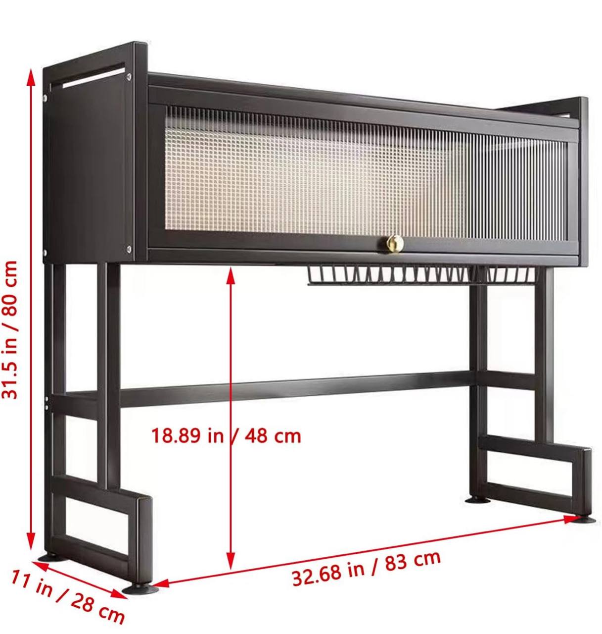 Heavy duty over the sink Rack with closable cabinet