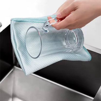 5pcs Fish Scale Microfiber glass Cleaning Cloth